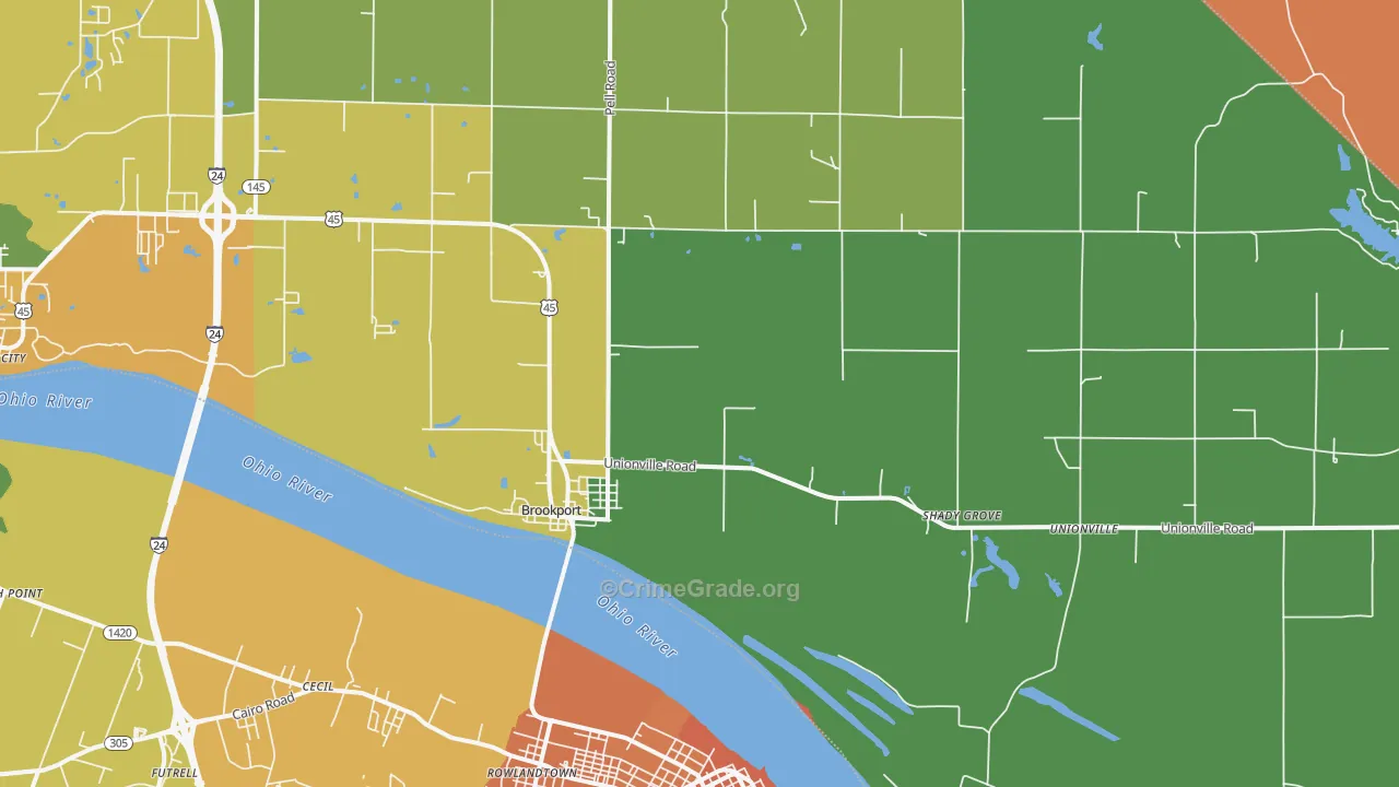 Brookport, IL Map of Vandalism Rates