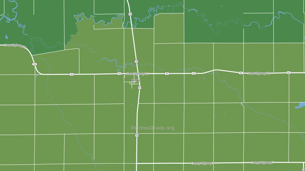 Brooks, MN Map of Vandalism Rates