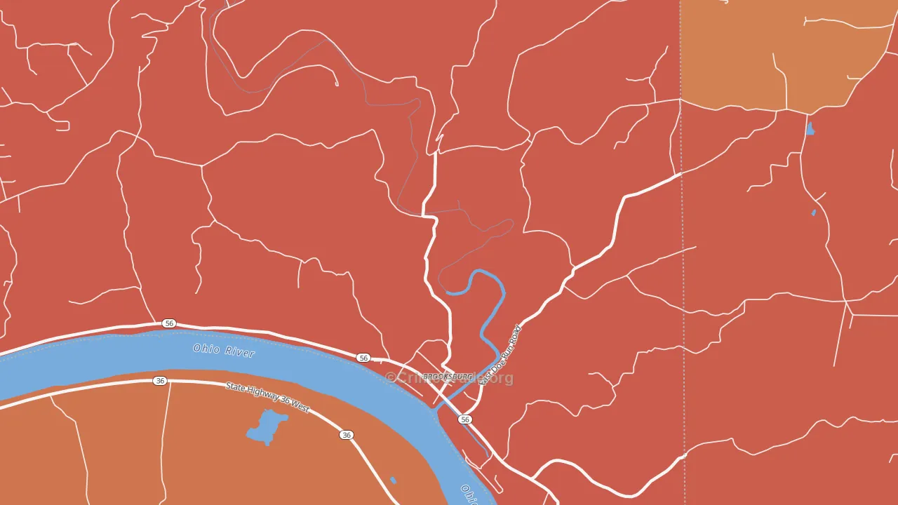 Brooksburg, IN Map of Vandalism Rates