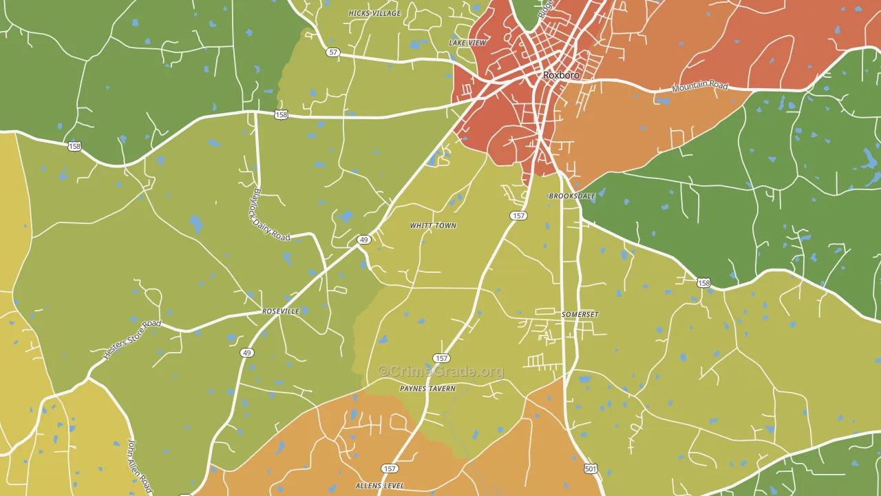 Brooksdale, NC Map of Vandalism Rates