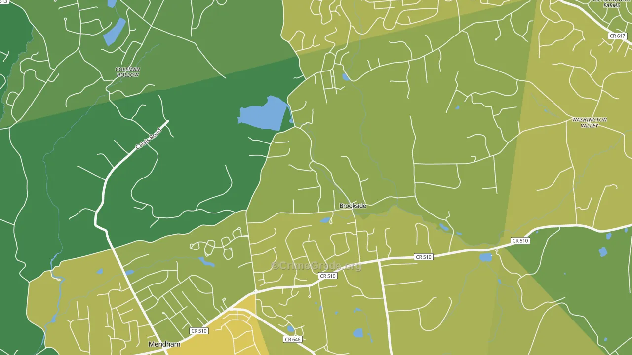 Brookside, NJ Map of Vandalism Rates