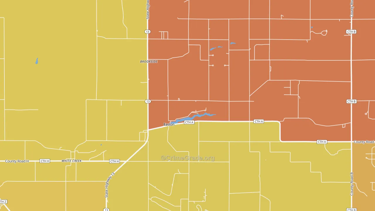 Brookside, WI Map of Vandalism Rates