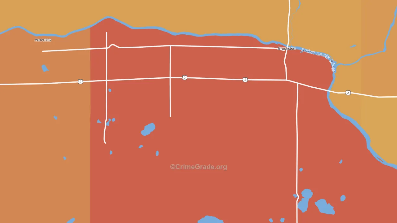 Brookston, MN Map of Vandalism Rates
