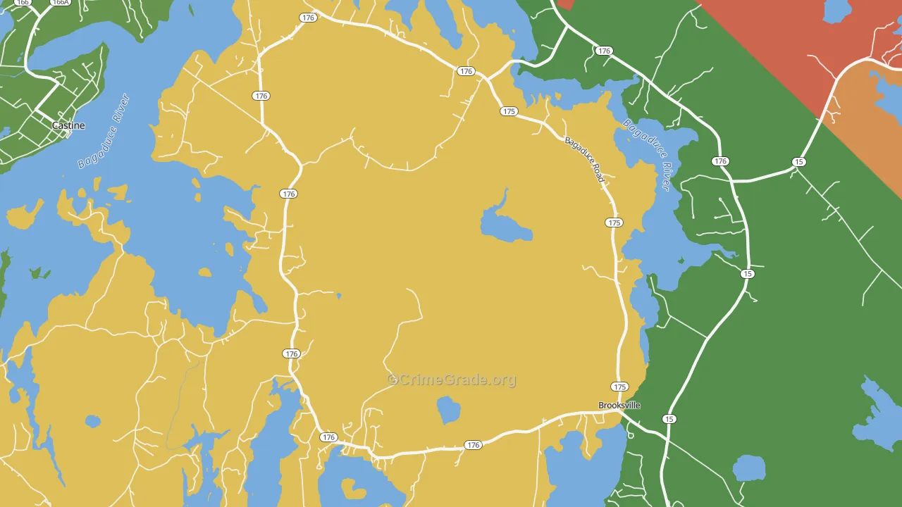 Brooksville, ME Map of Vandalism Rates