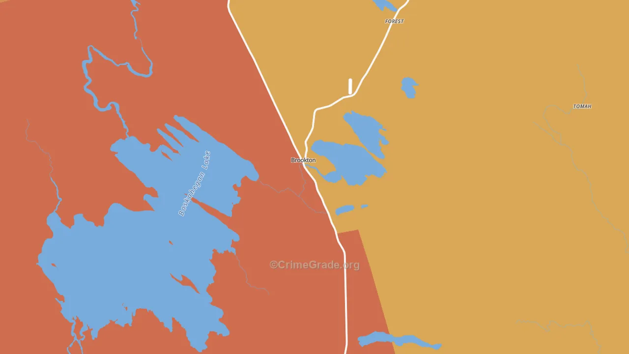 Brookton, ME Map of Vandalism Rates