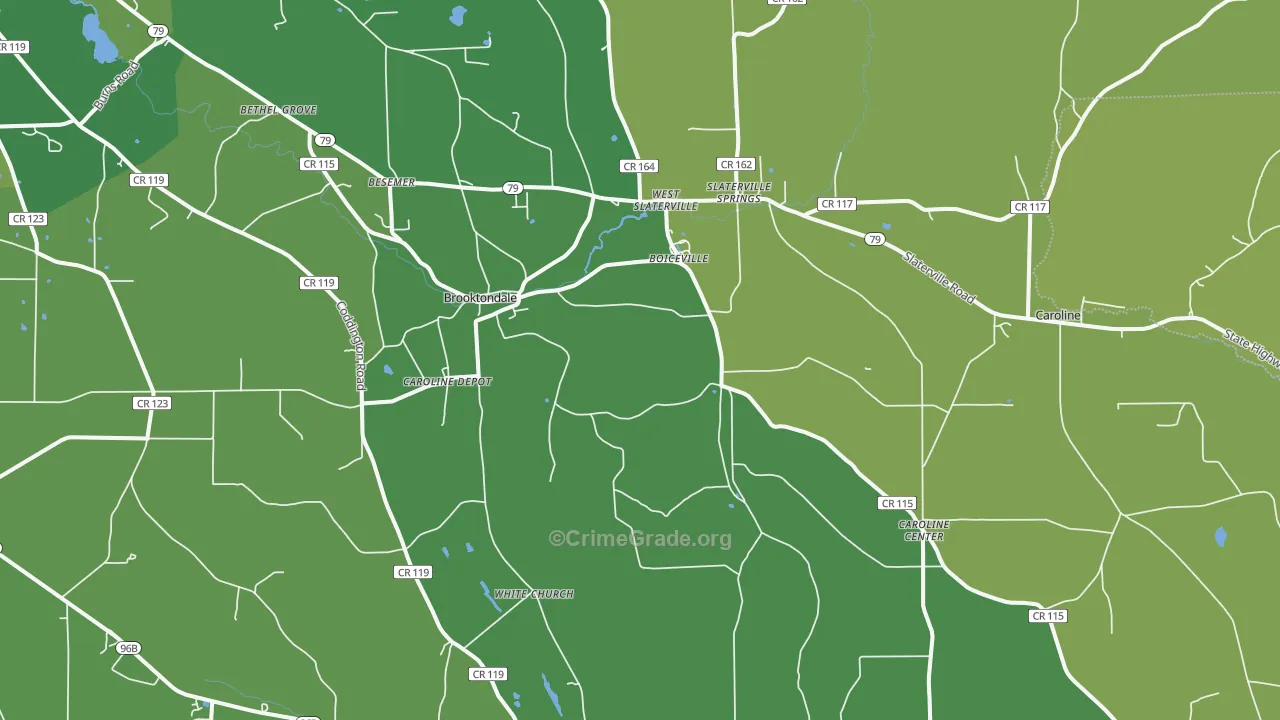 Brooktondale, NY Map of Vandalism Rates