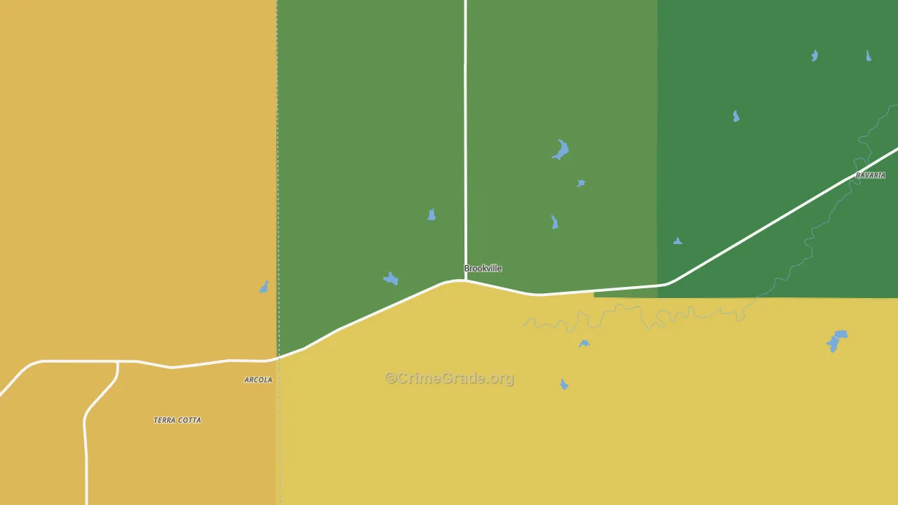 Brookville, KS Map of Vandalism Rates
