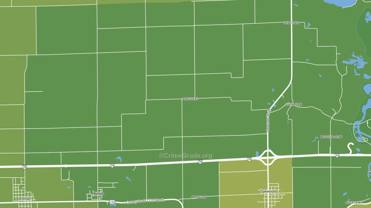 Brothers, IL Map of Vandalism Rates