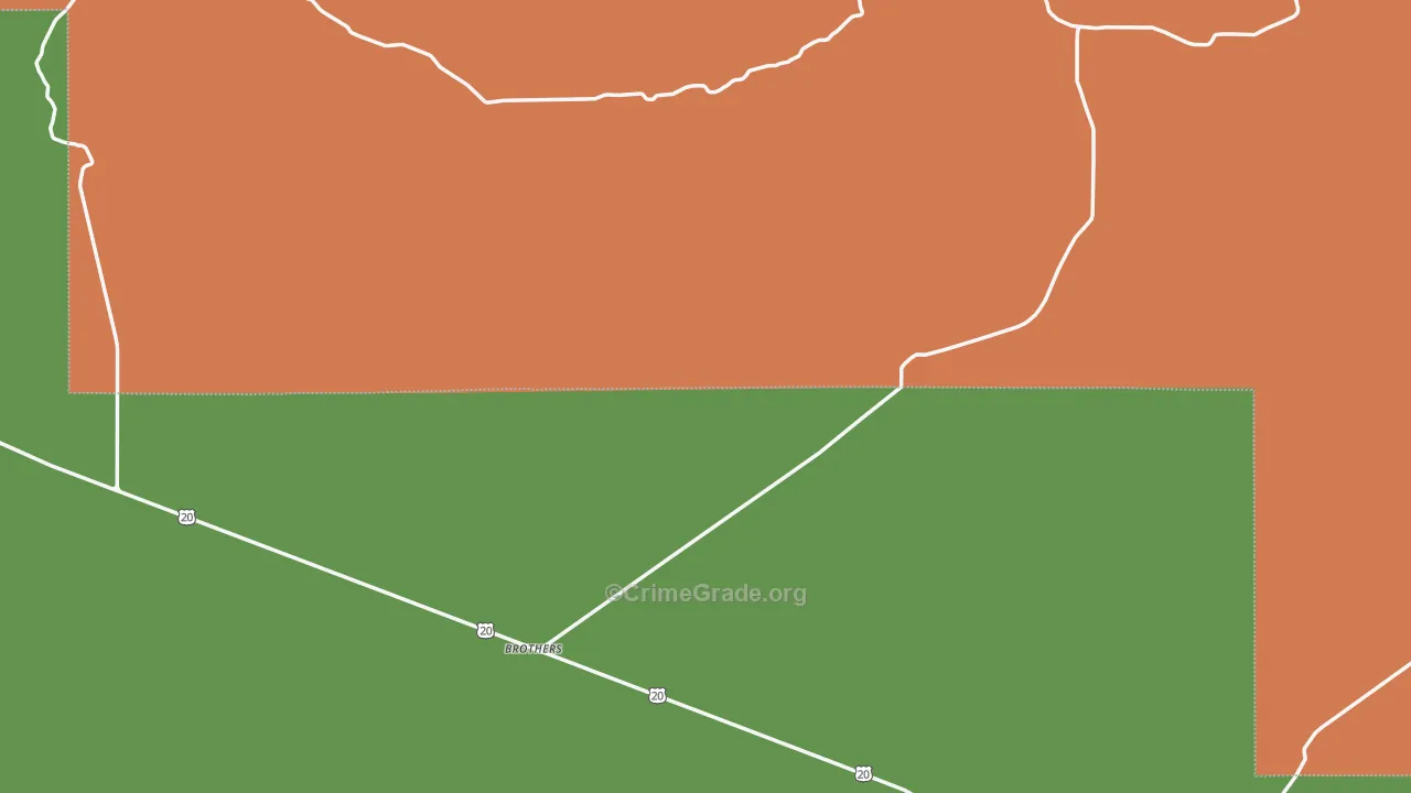 Brothers, OR Map of Vandalism Rates