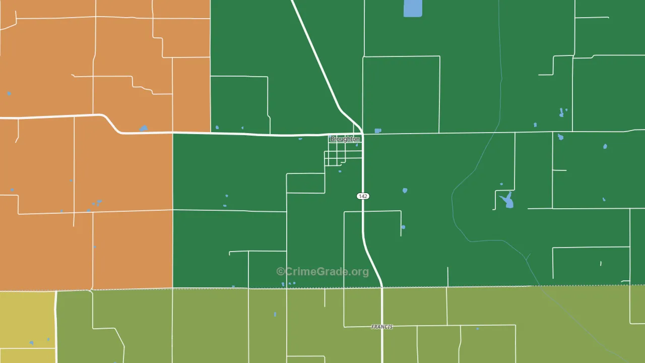 Broughton, IL Map of Vandalism Rates