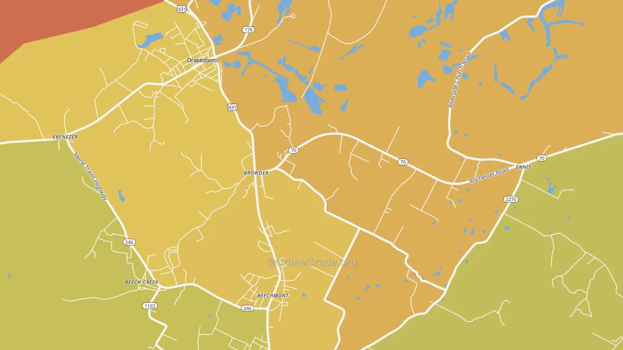 Browder, KY Map of Vandalism Rates
