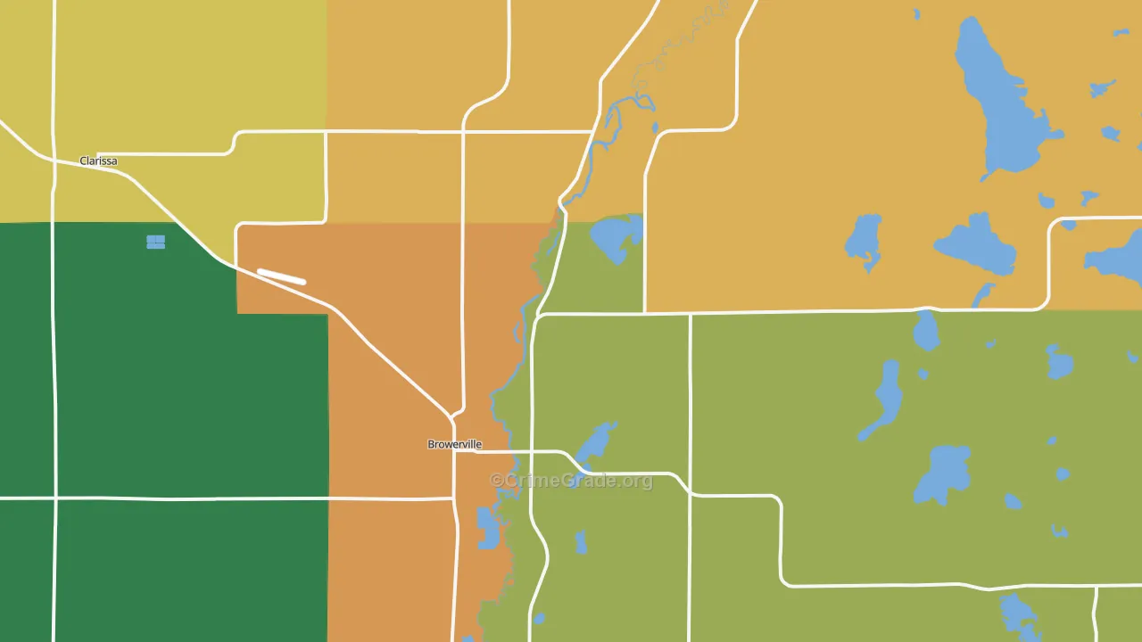 Browerville, MN Map of Vandalism Rates