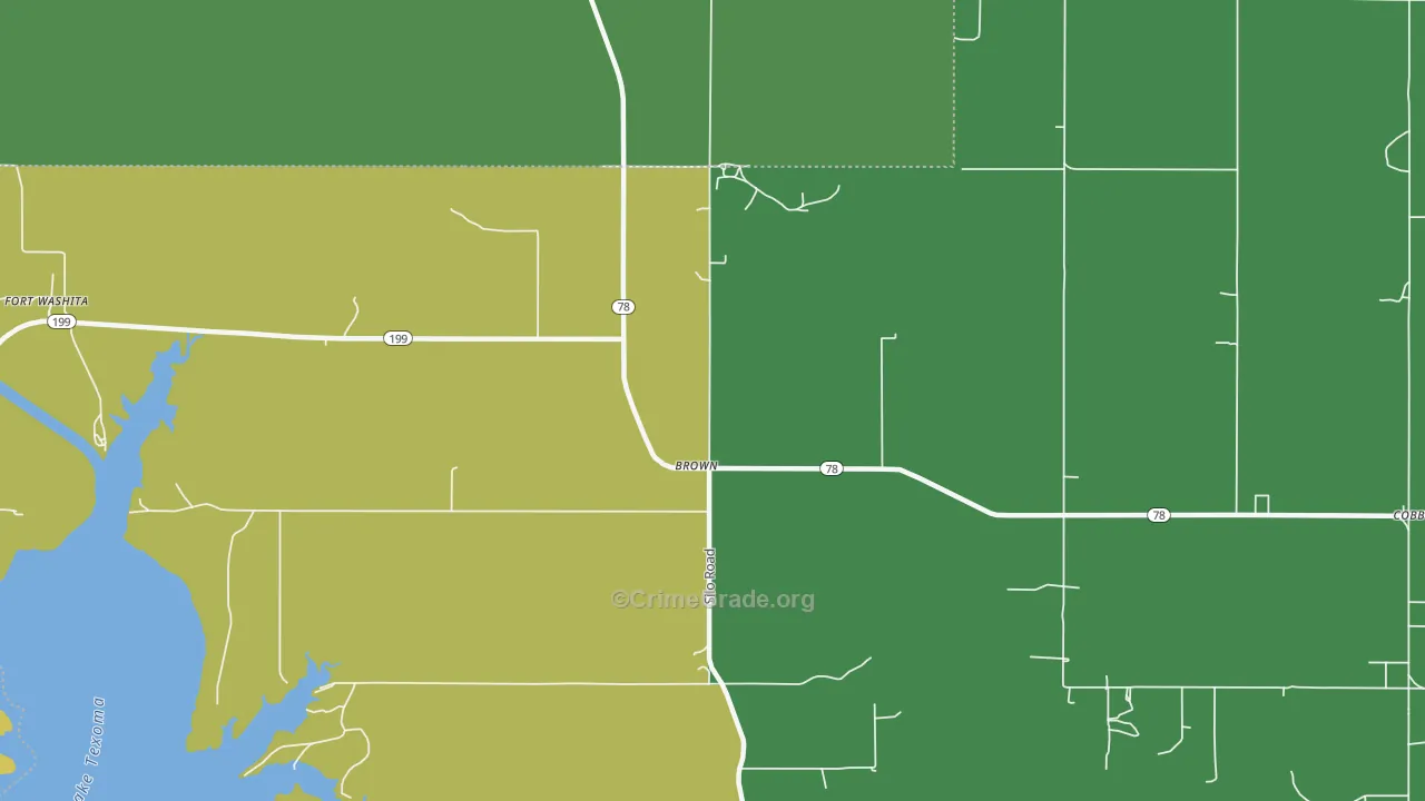 Brown, OK Map of Vandalism Rates