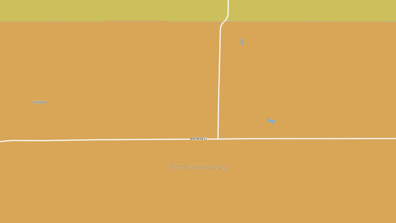 Brownell, KS Map of Vandalism Rates