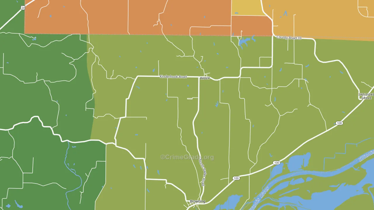 Browning, IL Map of Vandalism Rates