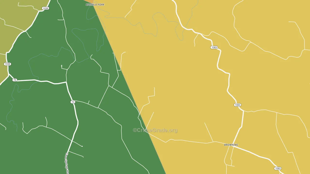 Browning, KY Map of Vandalism Rates
