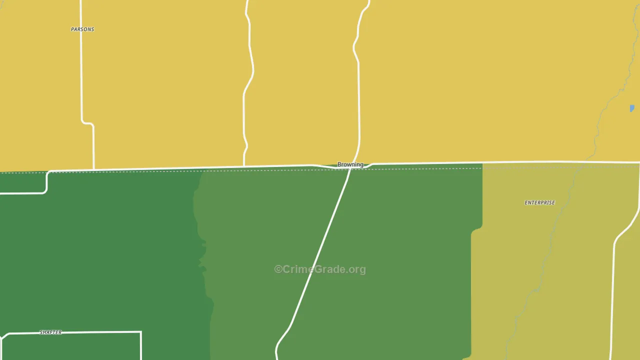 Browning, MO Map of Vandalism Rates