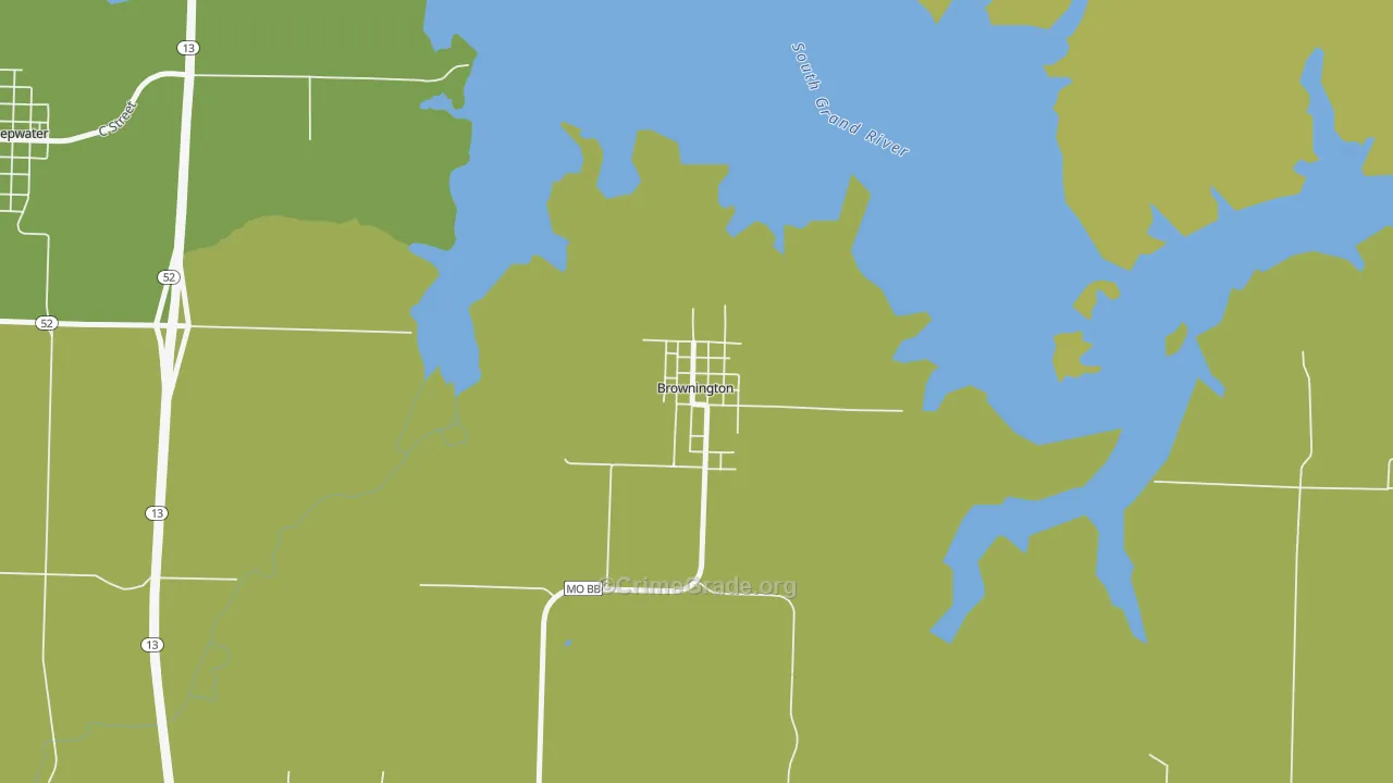 Brownington, MO Map of Vandalism Rates