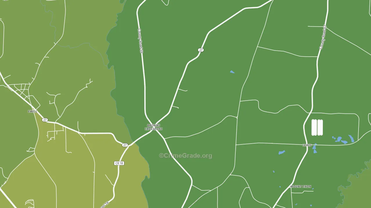 Browns Crossroads, AL Map of Vandalism Rates