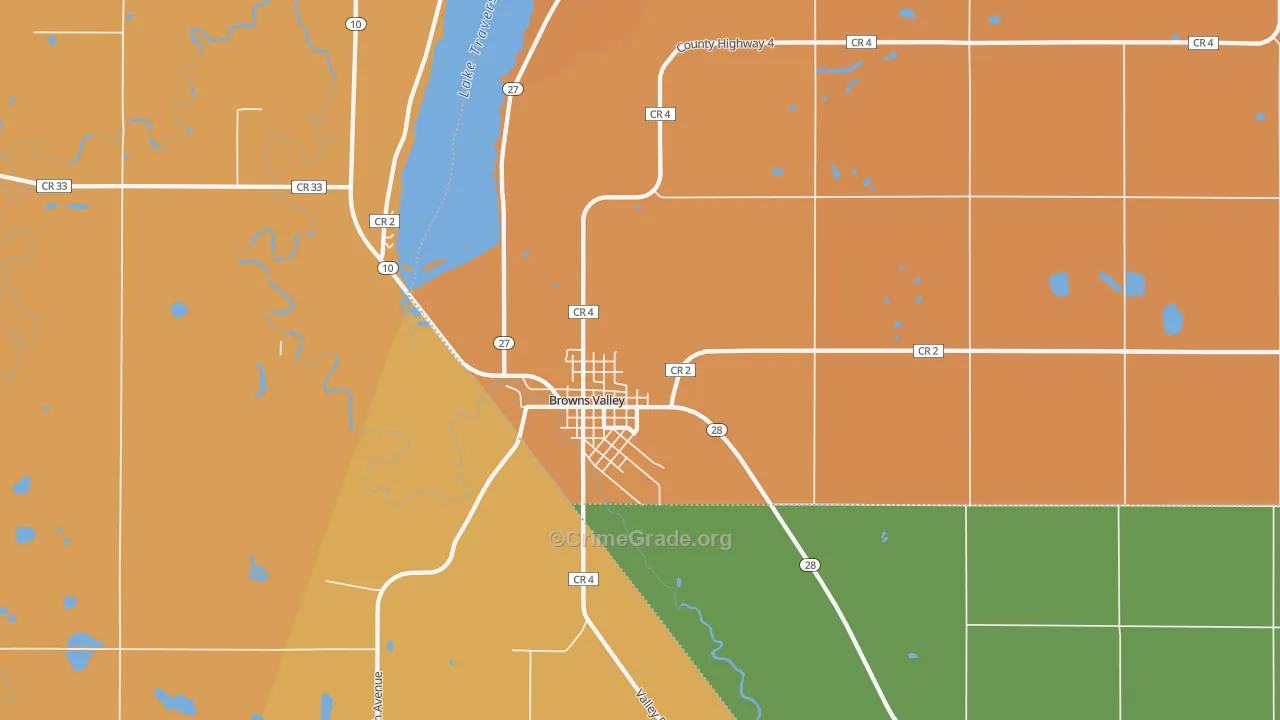 Browns Valley, MN Map of Vandalism Rates
