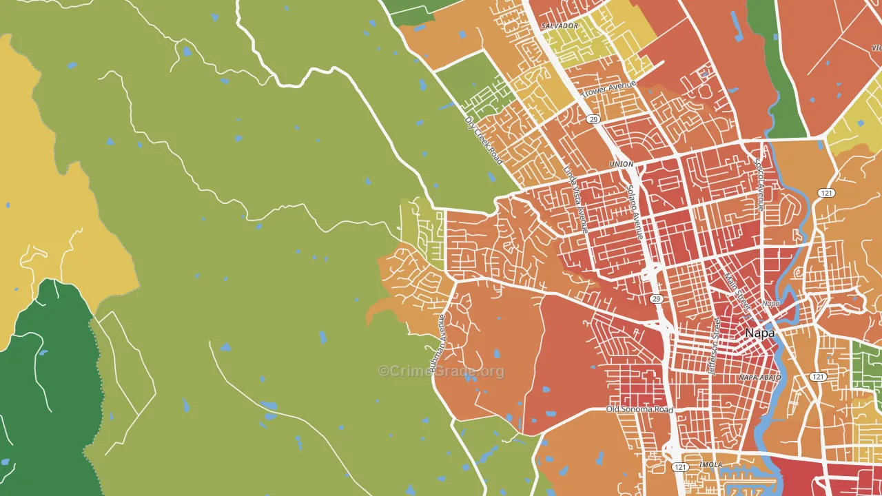 Browns Valley, Napa, CA Map of Vandalism Rates