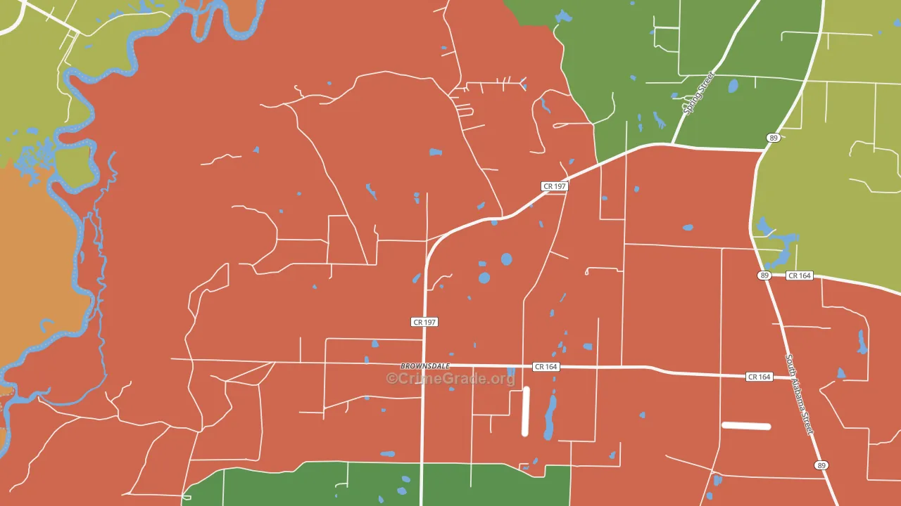 Brownsdale, FL Map of Vandalism Rates