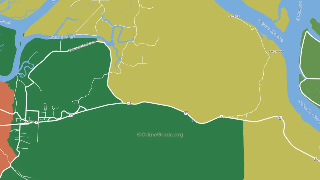 Brownsmead, OR Map of Vandalism Rates