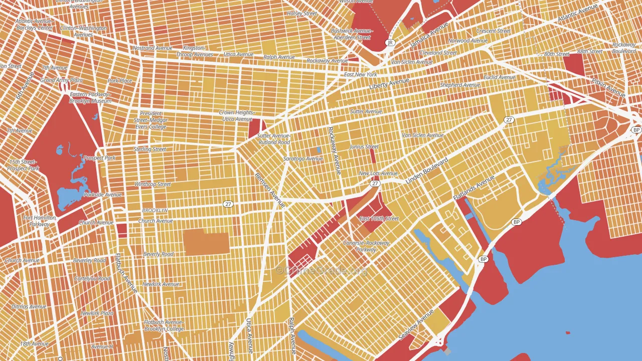 Brownsville, Brooklyn, NY Map of Vandalism Rates