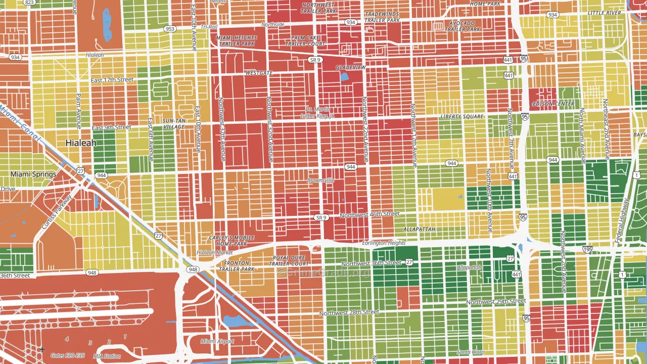 Brownsville, FL Map of Vandalism Rates