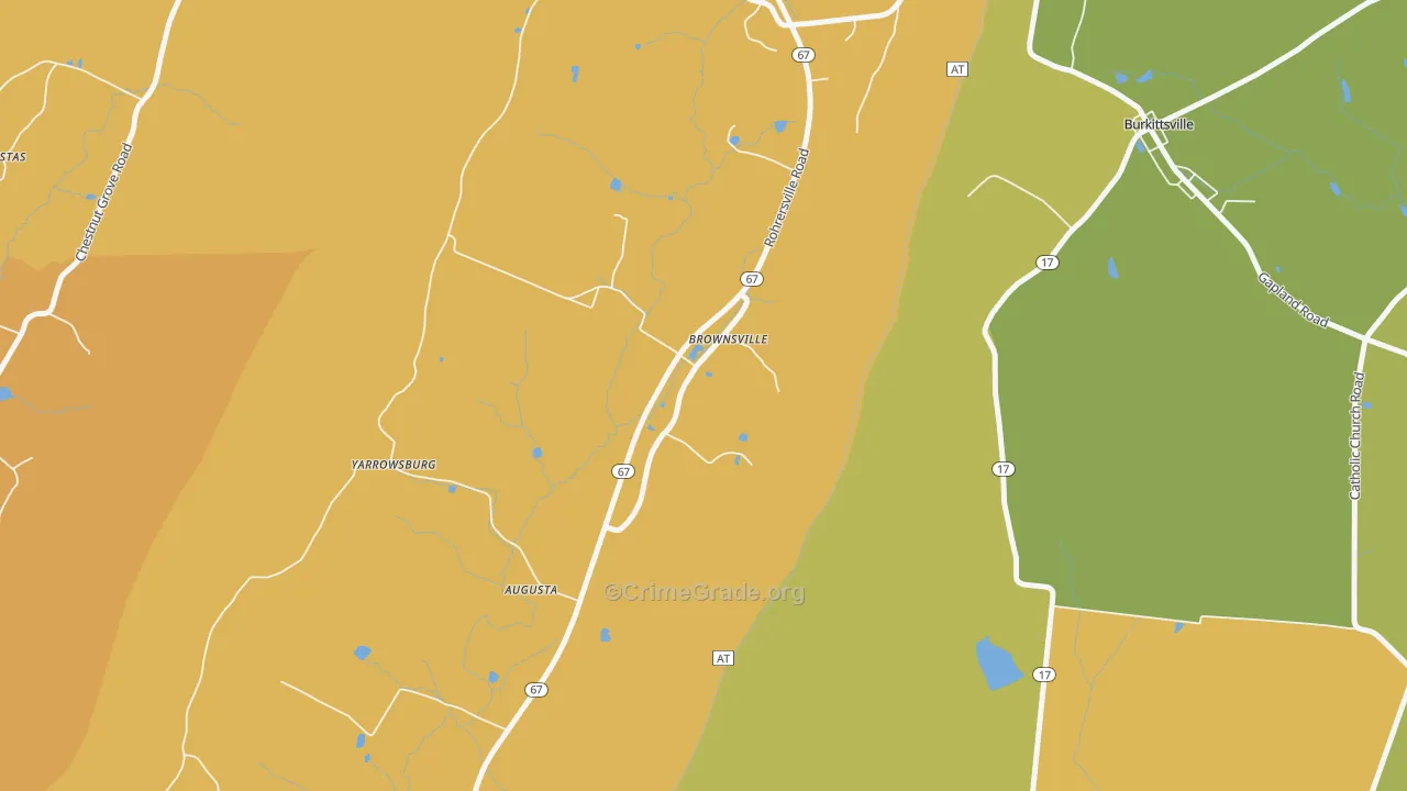 Brownsville, MD Map of Vandalism Rates