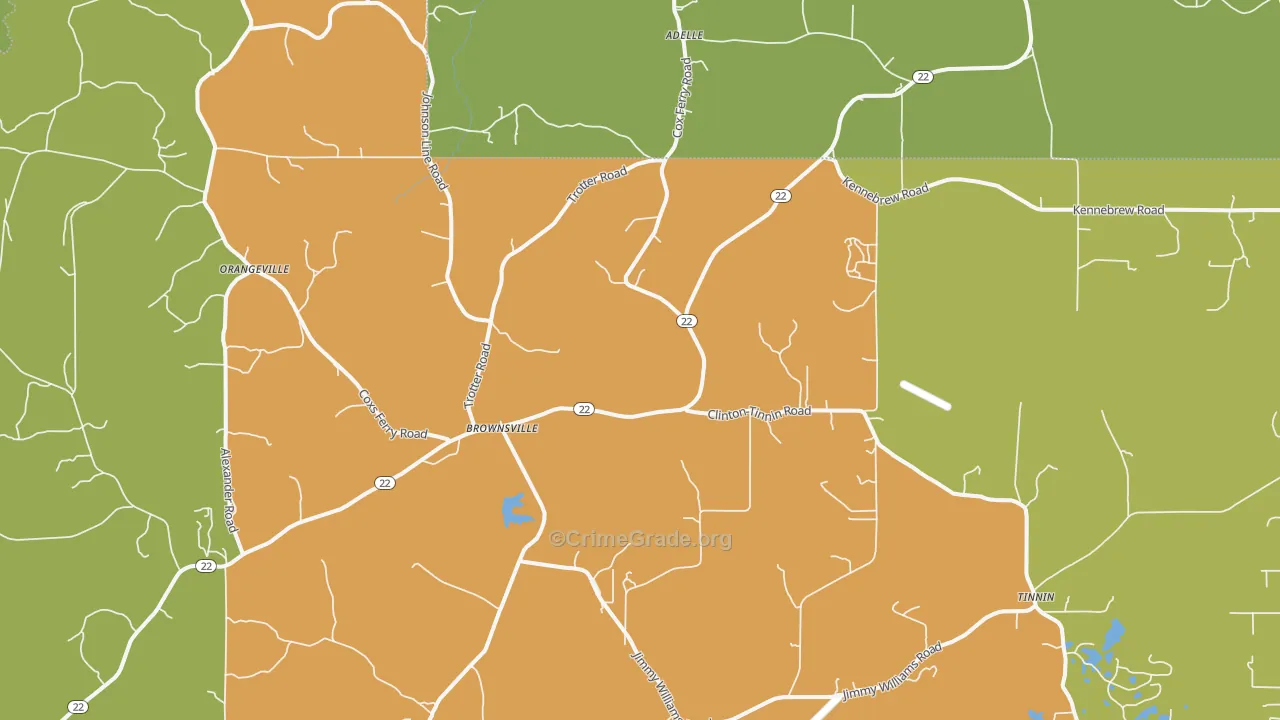 Brownsville, MS Map of Vandalism Rates