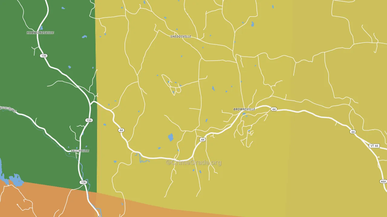 Brownsville, VT Map of Vandalism Rates