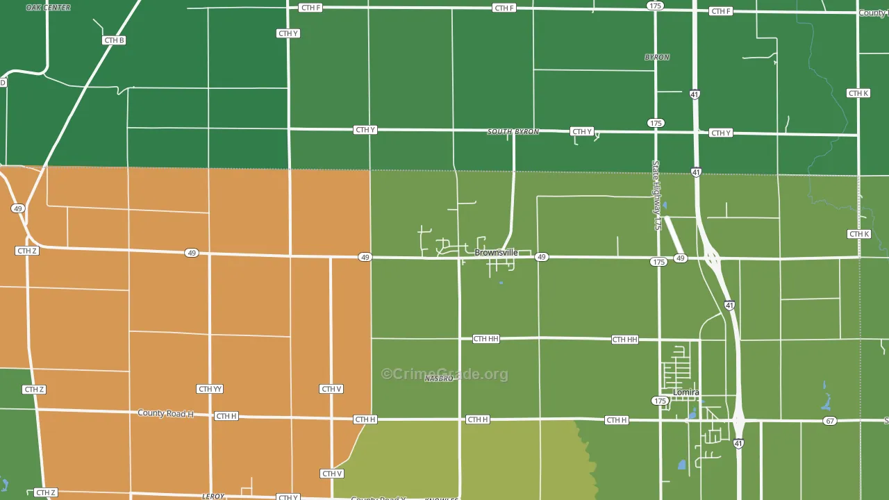 Brownsville, WI Map of Vandalism Rates