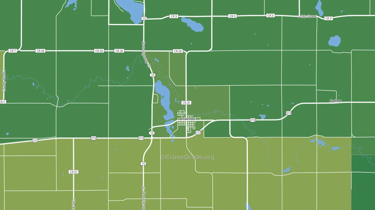 Brownton, MN Map of Vandalism Rates