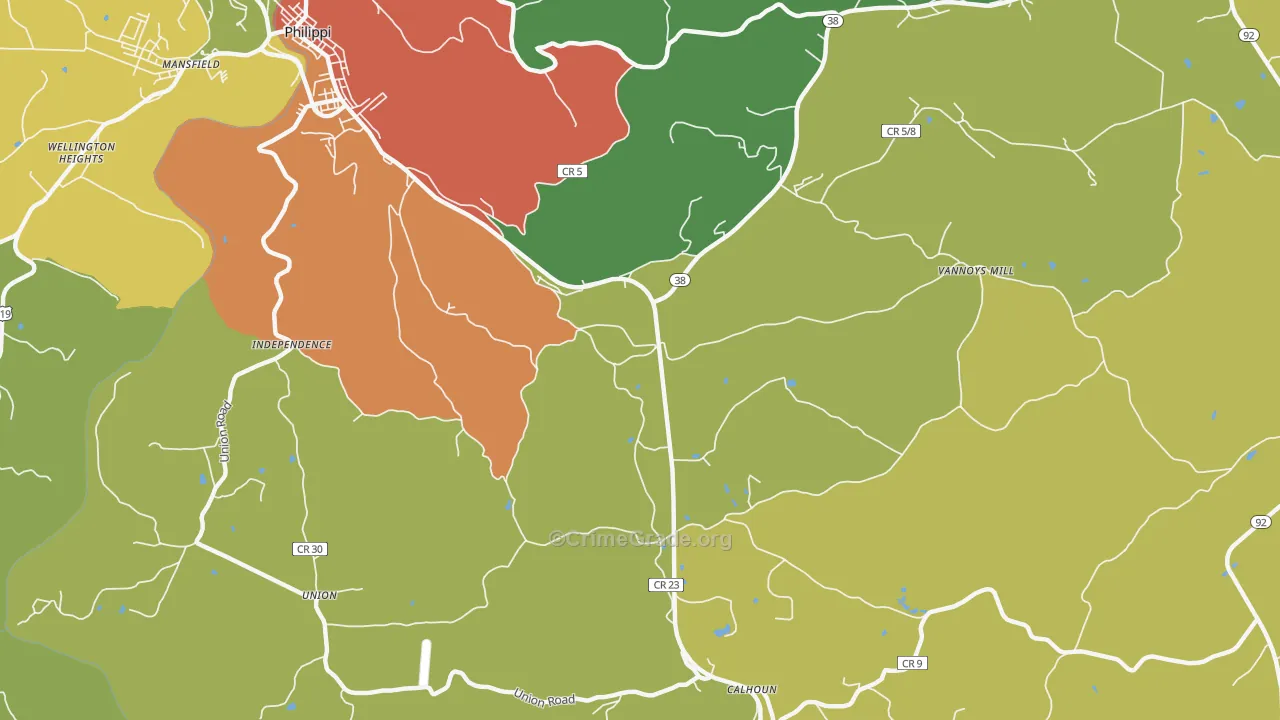 Brownton, WV Map of Vandalism Rates