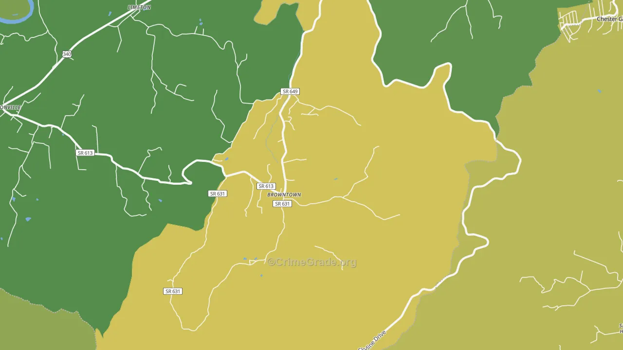 Browntown, VA Map of Vandalism Rates