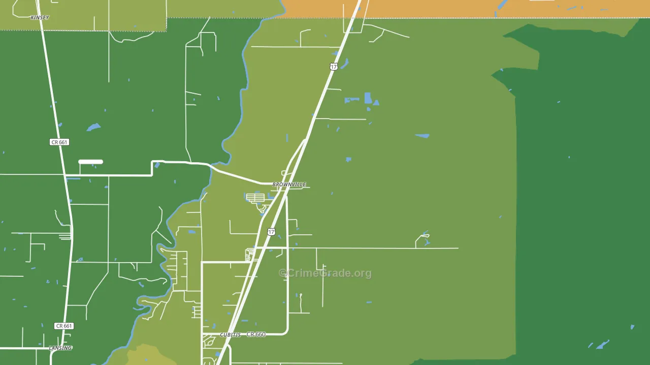 Brownville, FL Map of Vandalism Rates
