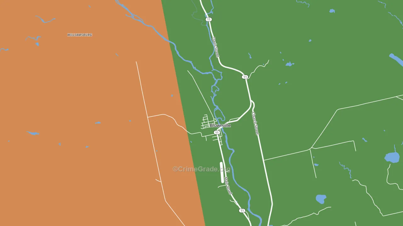 Brownville Junction, ME Map of Vandalism Rates