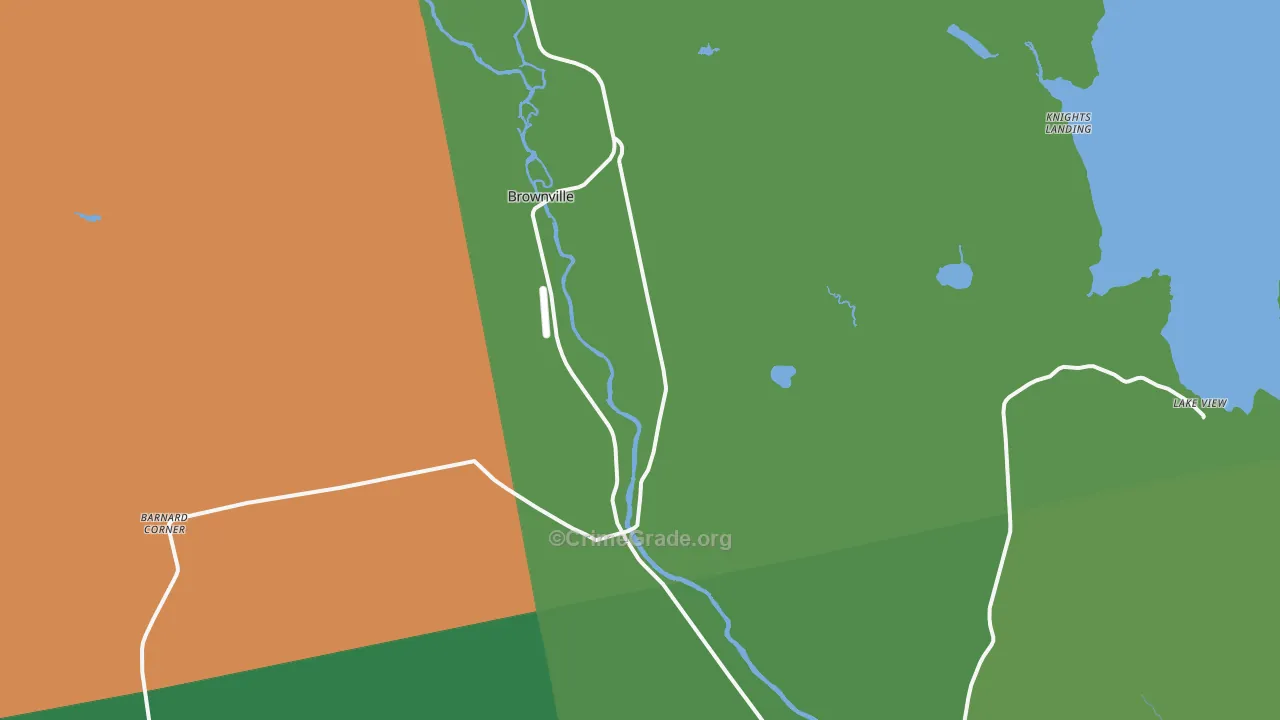 Brownville, ME Map of Vandalism Rates