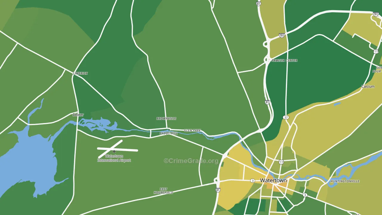 Brownville, NY Map of Vandalism Rates