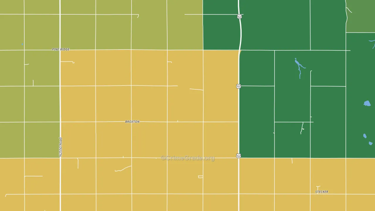 Broxton, OK Map of Vandalism Rates