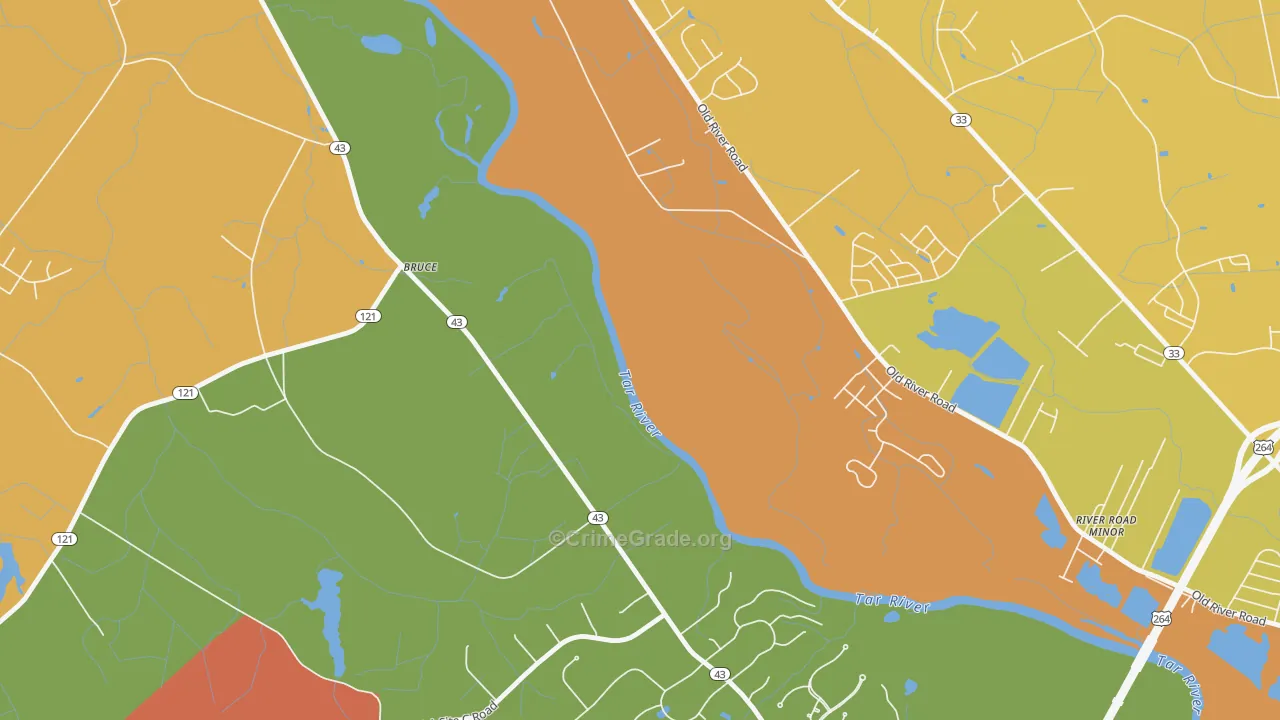 Bruce, NC Map of Vandalism Rates