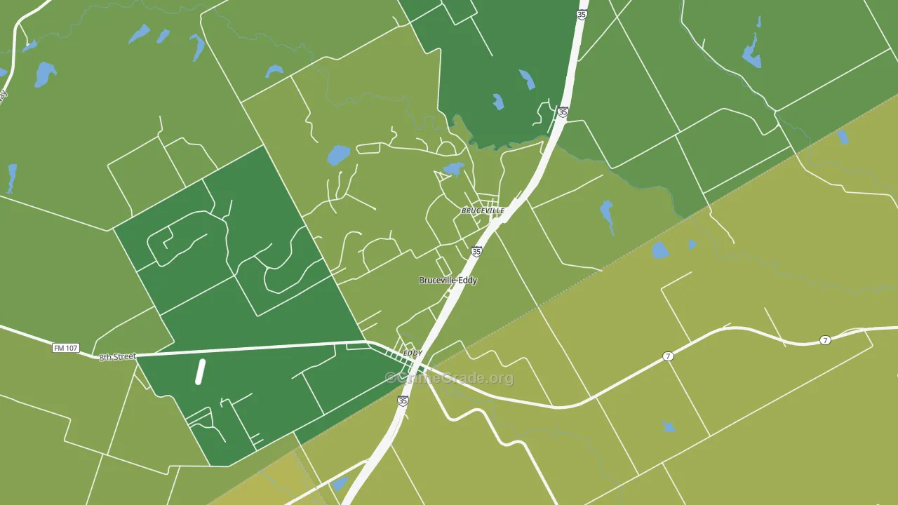 Bruceville-Eddy, TX Map of Vandalism Rates