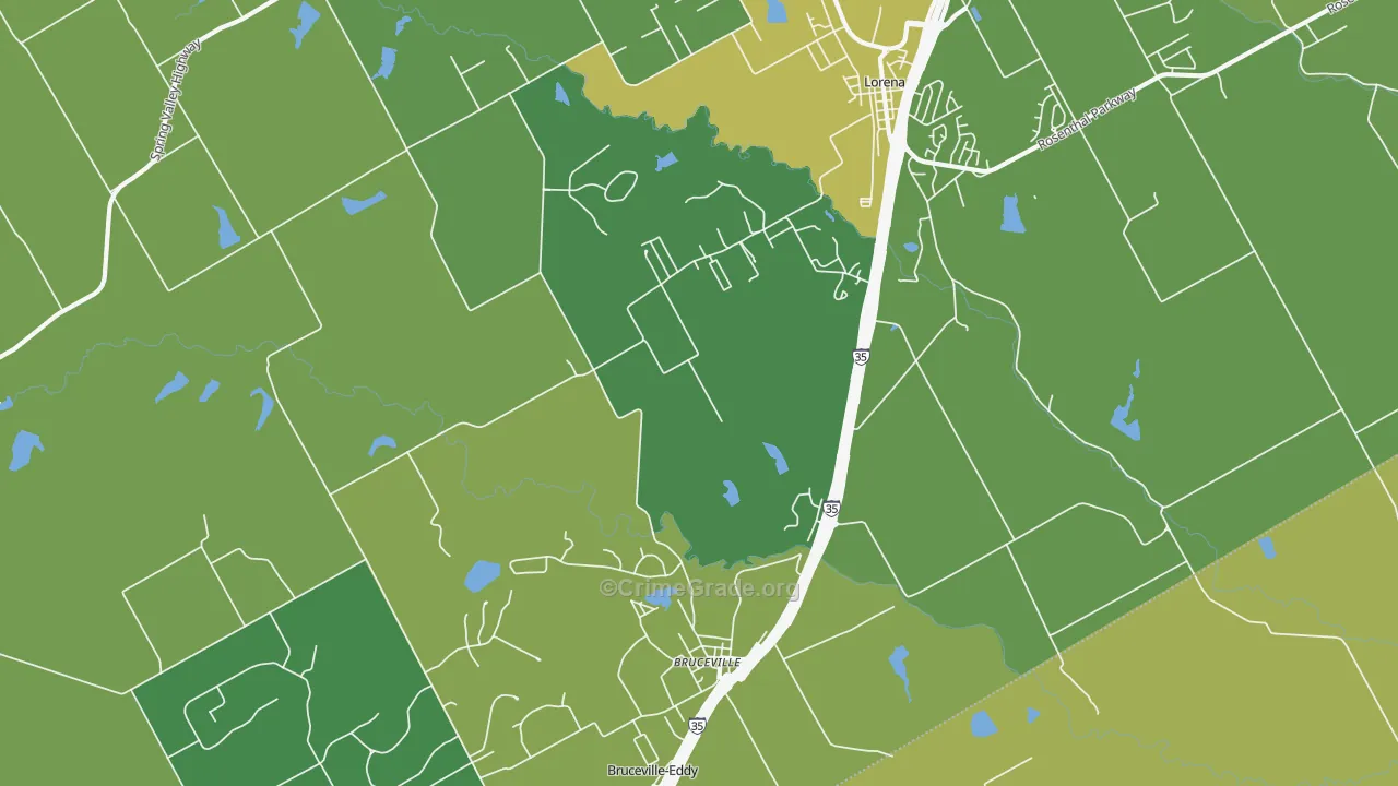 Bruceville, TX Map of Vandalism Rates