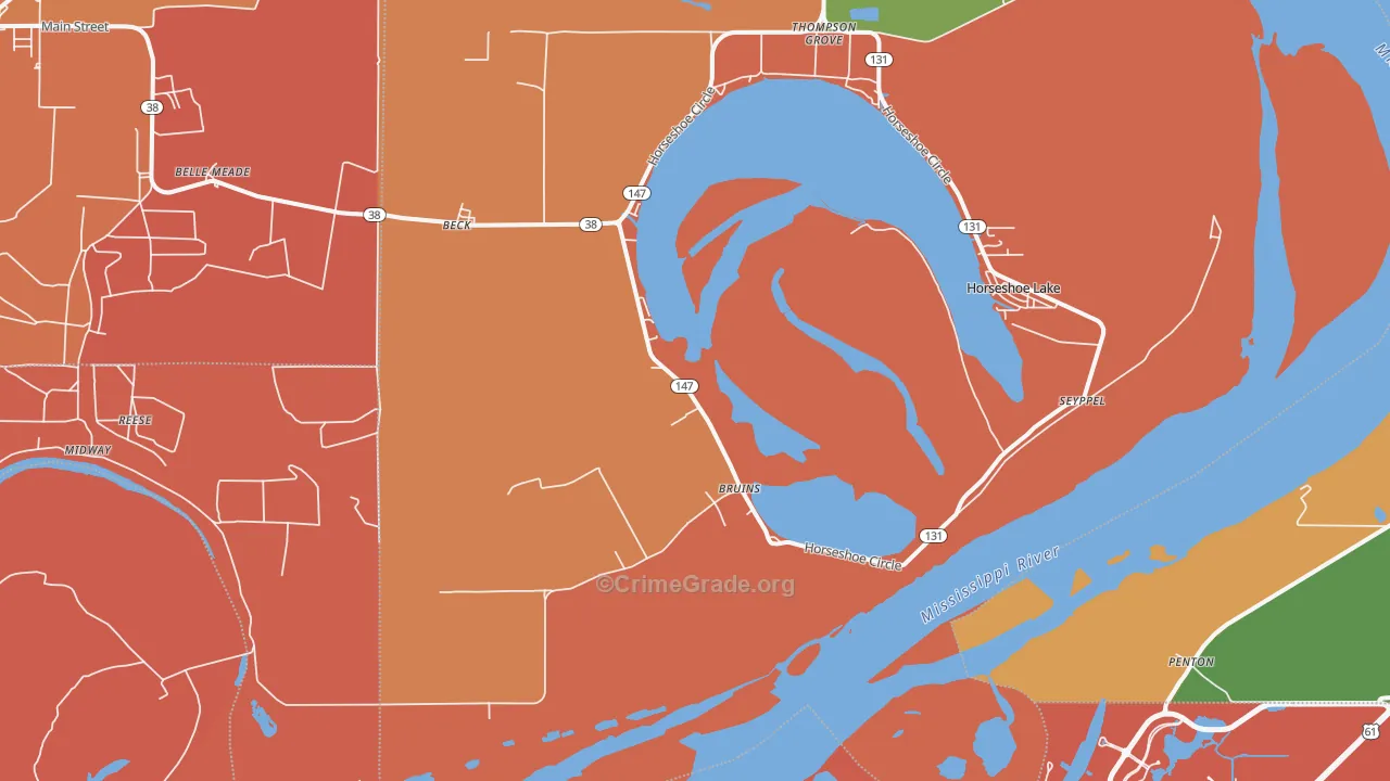 Bruins, AR Map of Vandalism Rates