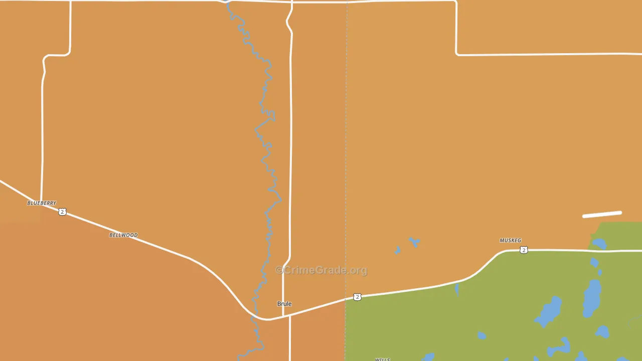 Brule, WI Map of Vandalism Rates