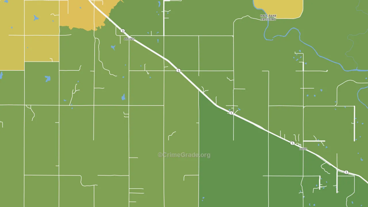 Bruno, OK Map of Vandalism Rates