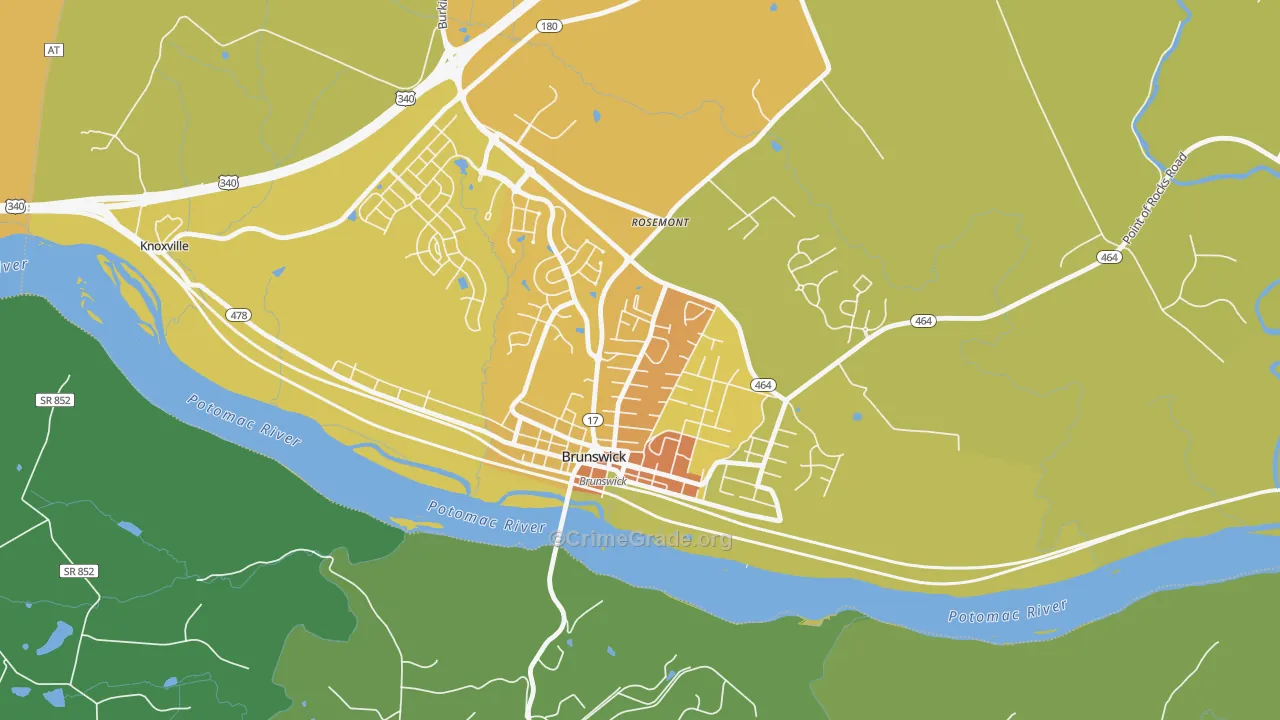 Brunswick, MD Map of Vandalism Rates