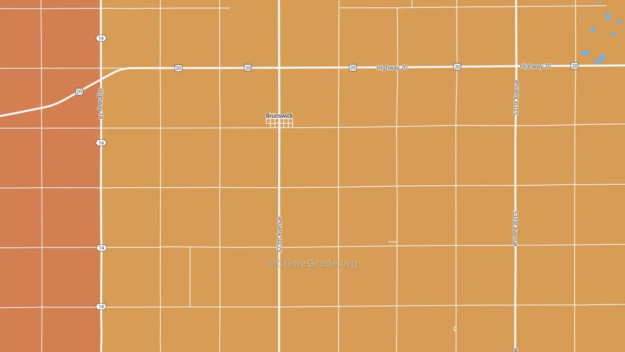 Brunswick, NE Map of Vandalism Rates