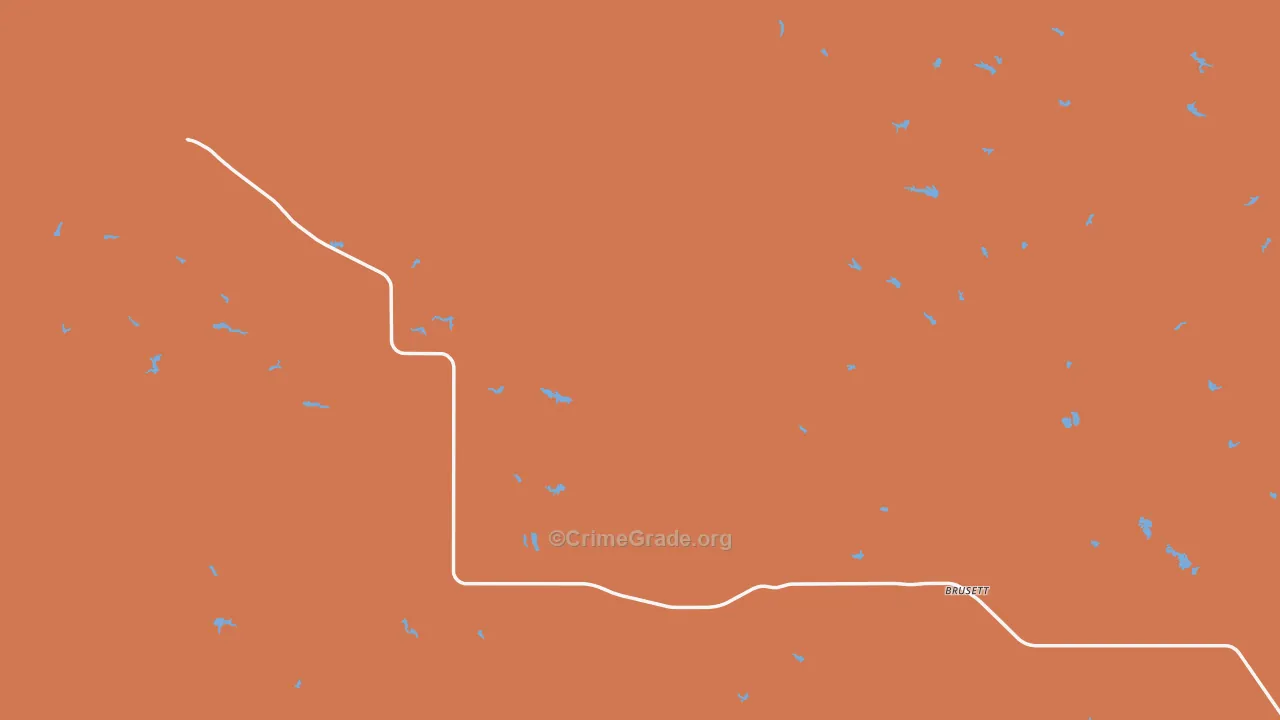 Brusett, MT Map of Vandalism Rates